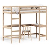 vidaXL Posteljni okvir z mizo 90x190 cm trdna borovina Cene