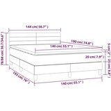 vidaXL Krevet box spring s madracem LED tamnoplavi 140x190 cm baršun | shoptok.hr