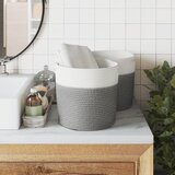  Košare za pohranu 2 kom sivo-bijele Ø 28 x 28 cm pamučne | shoptok.hr
