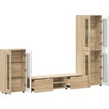  Set TV komoda s ladicama Sonoma hrast Konstruirano drvo | shoptok.hr