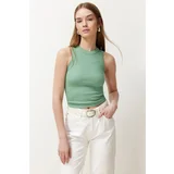 Trendyol Mint Halter Neck Ribbed Flexible Knitted Undershirt