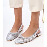 Gemre Silver lace open-heel ballet flats Eve | shoptok.hr