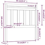  Uzglavlje za krevet crno 81 x 4 x 100 cm od masivne borovine | shoptok.hr