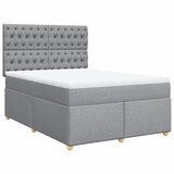  Krevet box spring s madracem svjetlosivi 140x200 cm od tkanine Slike