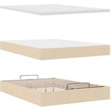  Otomanski krevet s madracem krem 140x190cm od tkanine | shoptok.hr
