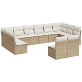  The Living Store Vrtna sedežna garnitura 12-delna z blazinami bež poli ratan - Vrtna Sedežna Garniture, (21451666) | Shoptok.si
