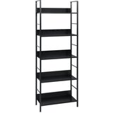 vidaXL knjižna polica 5-nadstropna črna 60x27,6x158,5 cm iverna plošča Cene