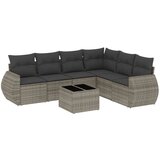 Maison Chic Seti vrtnega pohištva - Vrtna garnitura - Vrtni pohištvo set 7-delna z blazinami siv poli ratan, (21801466) | Shoptok.si