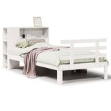vidaXL Krevet s regalom z knjige bez madraca bijeli 100x200cm borovina | shoptok.hr