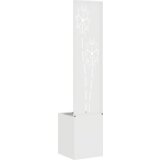 vidaXL Vrtno korito z dekorativno ploščo Bela 32 x 140 cm Mnogi jeklo | Shoptok.si