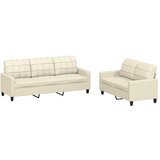 Maison Chic Sedežna garnitura - kavč 2-delna z blazinami krem umetno usnje, (21729351) | Shoptok.si