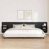 vidaXL Vznožnica z omarico s polico Črna Orehovina 337 x 32,5 x 80 cm | Shoptok.si
