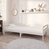  Dnevni ležaj bijeli 90 x 200 cm od masivne borovine