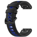 INF Silikonski pašček 26mm za Garmin Fenix 6X, mehak in koži prijazen Black+Blue, (5000263962) | Shoptok.si