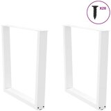 Noge jedilne mize V-oblika 2 kosa Bela 80x(72-73,3) cm Jeklo, (21828634) | Shoptok.si