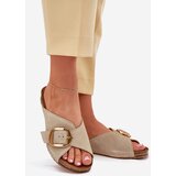 Maciejka Leather Slippers With Gold Buckle | Shoptok.si