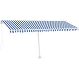  Tenda na ručno uvlačenje s LED svjetlom 500x300 cm plavo-bijela | shoptok.hr
