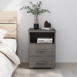  Noćni ormarić HAMAR svjetlosivi 40x35x62 cm od masivne borovine | shoptok.hr
