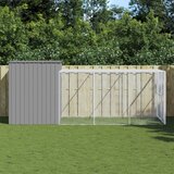  Kućica za pse s igralištem svjetlosiva 214x457x181 cm čelična | shoptok.hr