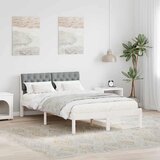  Okvir kreveta s uzglavljem Bijela i svijetlosiva 120 x 200 cm Cijene
