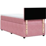 vidaXL Box spring postelja z vzmetnico roza 90x190 cm žamet | Shoptok.si