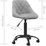  Uredska stolica svjetlosiva baršunasta | shoptok.hr