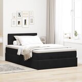  Otomanski krevet madracem i LED crna 120x190 cm baršun | shoptok.hr