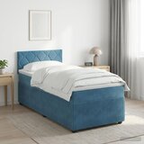  Boxspring krevet s madracem Tamno plava 90 x 190 cm Baršun | shoptok.hr