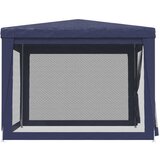 Šator za zabave s 4 mrežasta bočna zida plavi 3 x 3 m HDPE | shoptok.hr