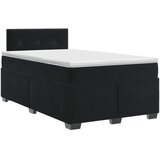  Boxspring krevet s madracem Crna 120 x 200 cm Baršun - Crna 120 x 200 cm Prošiveno gumbima | shoptok.hr