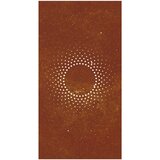  Vrtni zidni ukras 105 x 55 cm od čelika COR-TEN s uzorkom sunca | shoptok.hr