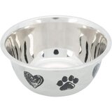 Trixie Posoda Kovinska vzorec srce/šape 0,5 l/fi-13 cm | Shoptok.si