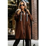 numoco basic 632-2 Casual coat with a zipper and fashionable details - chocolate | Shoptok.si