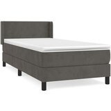 Box spring krevet s madracem tamnosivi 90x190 cm baršunasti | shoptok.hr