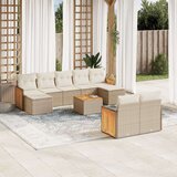  10-dijelni set vrtnih sofa s jastucima bež od poliratana | shoptok.hr