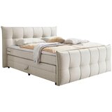 MID.YOU POSTELJA BOXSPRING 160 cm x 200 cm , tekstil, leseni material krem barve | Shoptok.si