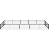  Pasja ograda s 16 paneli črna 100x50 cm prašno barvano jeklo, (20799118) | Shoptok.si