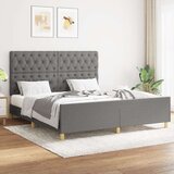 Posteljni okvir z vzglavjem temno siv 160x200 cm blago, (20788153) Cene