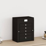  Kutija za nakit 6-slojna s ogledalom koje može zaključati crna | Shoptok.si