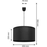  Luster na sajli ALBA 1xE27/15W/230V, prečnik 45 cm, crna | Eponuda.com