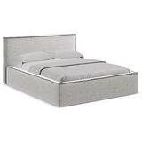 Makamii Svijetlo sivi tapecirani bračni krevet s prostorom za odlaganje s podnicom 160x200 cm Anani – | shoptok.hr