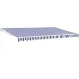Tenda na uvlačenje plavo-bijela 5 x 3 m od tkanine i aluminija | shoptok.hr