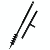  Bušilica za zemlju s ručkom i svrdlom 120mm duple spirale čelična crna | shoptok.hr