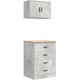  Garažni ormarići 2 kom siva boja betona od konstruiranog drva 60 x 51 x 85 cm | shoptok.hr