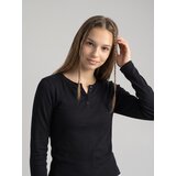 Sinsay Pamučna majica dugih rukava s Henley izrezom | shoptok.hr