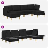  Set namještaja za dnevni boravak s jastukom 6 pcs Crna Tkanina | shoptok.hr