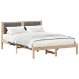  Krevetni okvir s tapiciranim uzglavljem Tamno siva 120 x 190 cm Smeđa | Shoptok.si