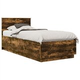  Krevetna konstrukcija S LED lampica Dimljeni hrast 90 x 190 cm | shoptok.hr