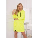 Kesi Yellow neon dress with hood Cene