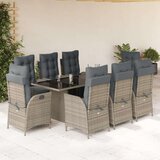  9-dijelni vrtni blagovaonski set sivi od poliratana | shoptok.hr
